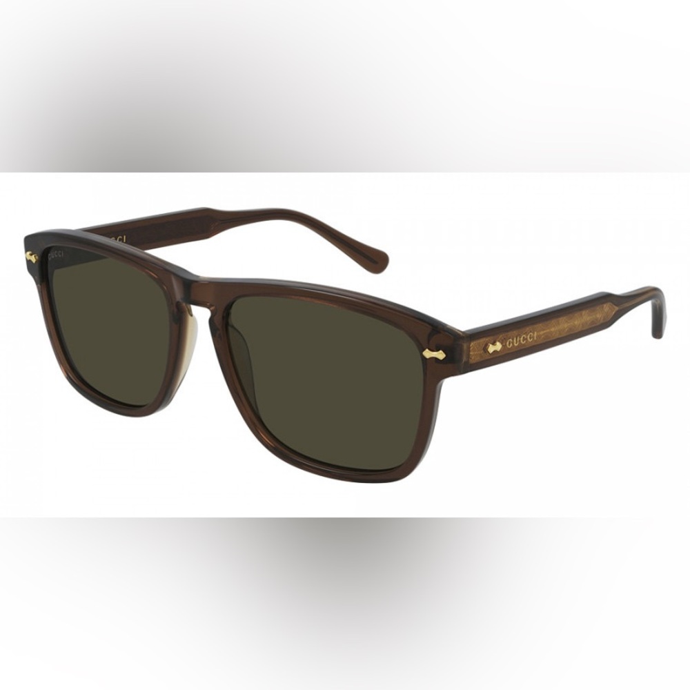 💯- New Authentic Gucci Green Rectangular Men's Sunglasses GG0911S 003 58